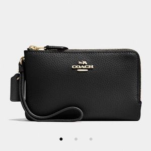 Coach Black Double Zip Wristlet